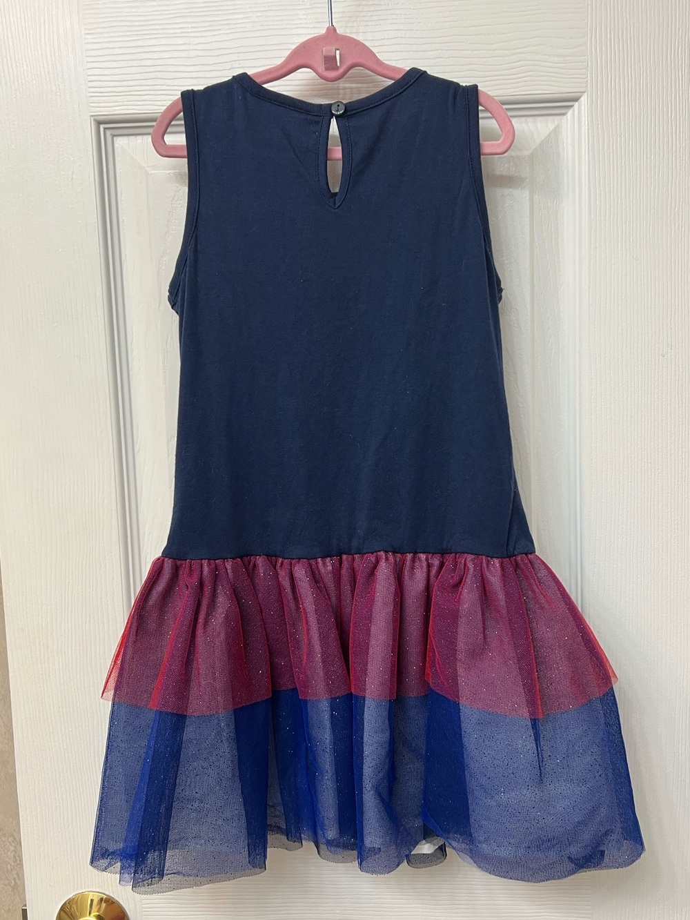 Rare Editions Navy Dress with Red and Blue Tulle and Ice Cream Applique - Picture 2 of 2